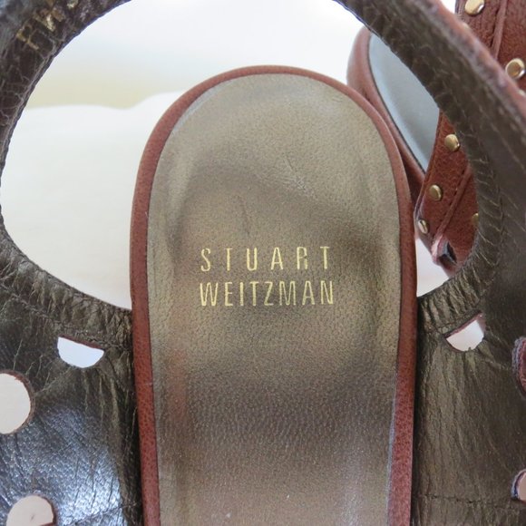 Stuart Weitzman Leather Ankle Tie Sandals - Picture 4 of 5